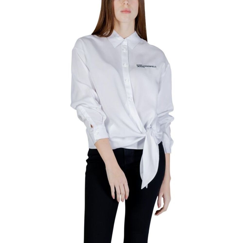 Karl Lagerfeld White Lyocell Women's Blouse